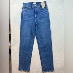 NWT Madewell 27T Perfect Vintage Straight Jean Medium Wash Magic Pocket Denim